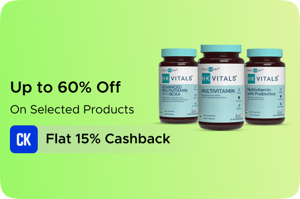 Up to 60% Off on Selected Products + Flat 15% CashKaro Cashback on all HK Vitals orders